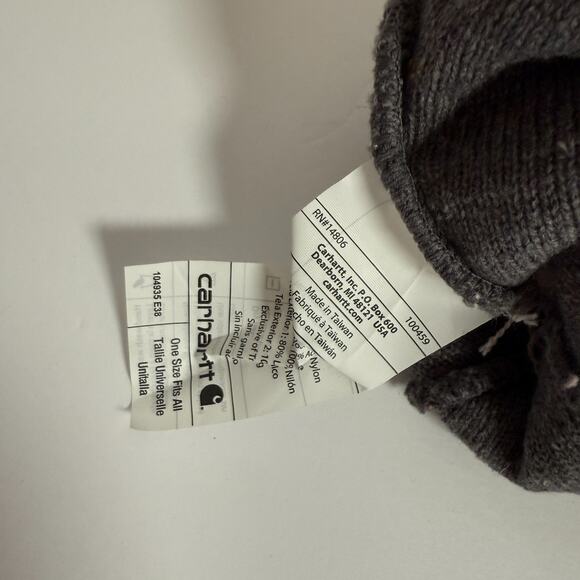 Carhartt Beanie Hat Womens Gray One Size Beanie Cuffed Pom Pom Knit Hat - Picture 4 of 4